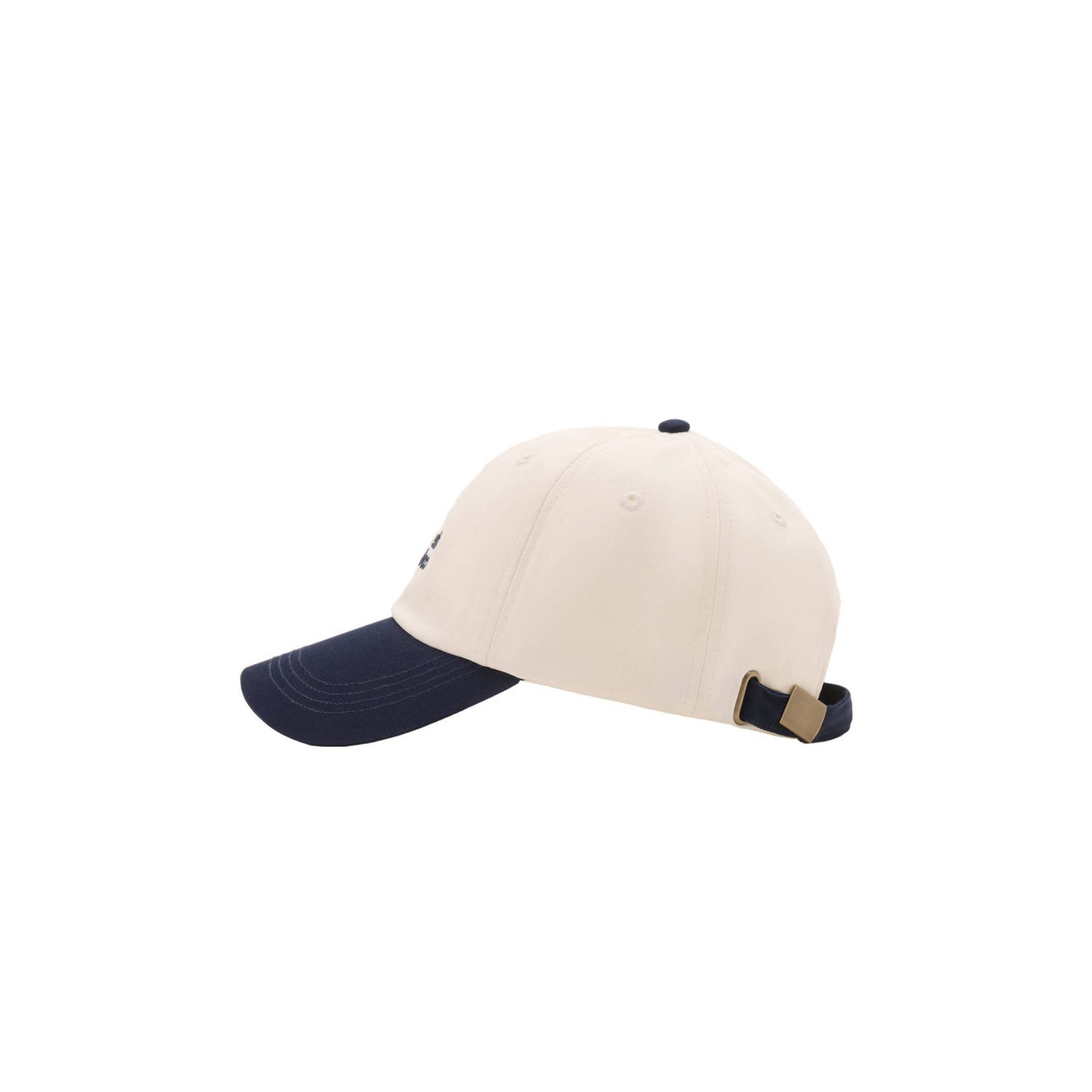 Mango pet met tekst beige donkerblauw