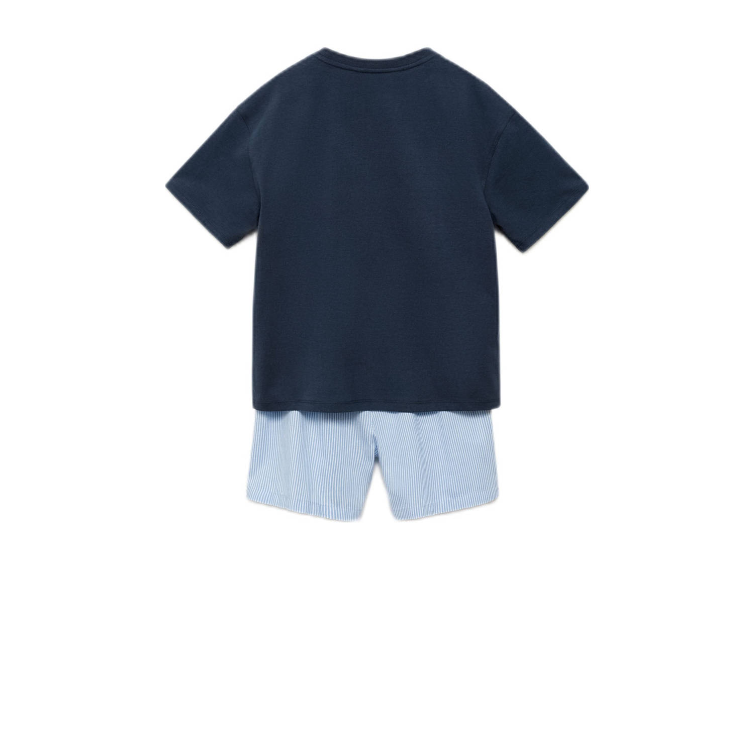 Mango Kids shortama donkerblauw lichtblauw wit