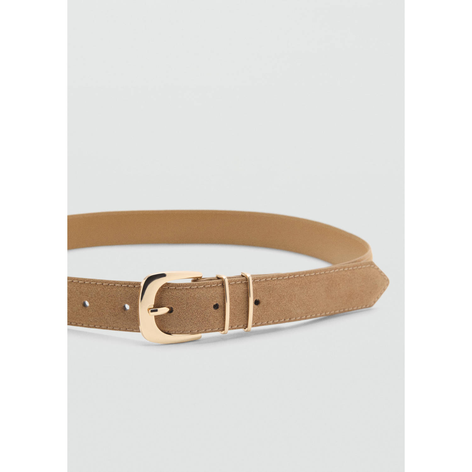 Mango suede riem bruin