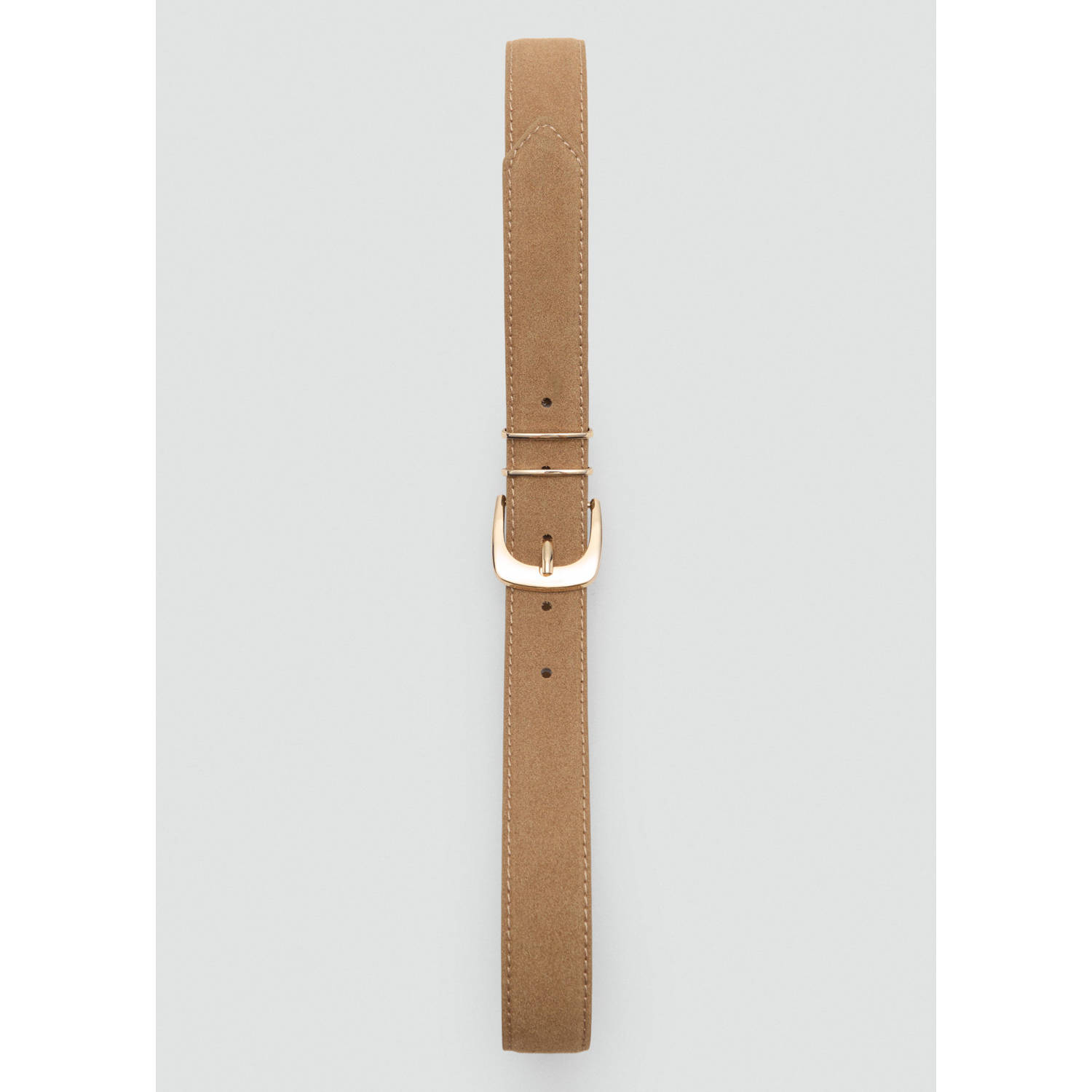Mango suede riem bruin