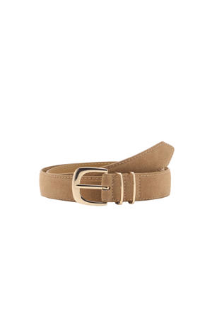 suede riem bruin