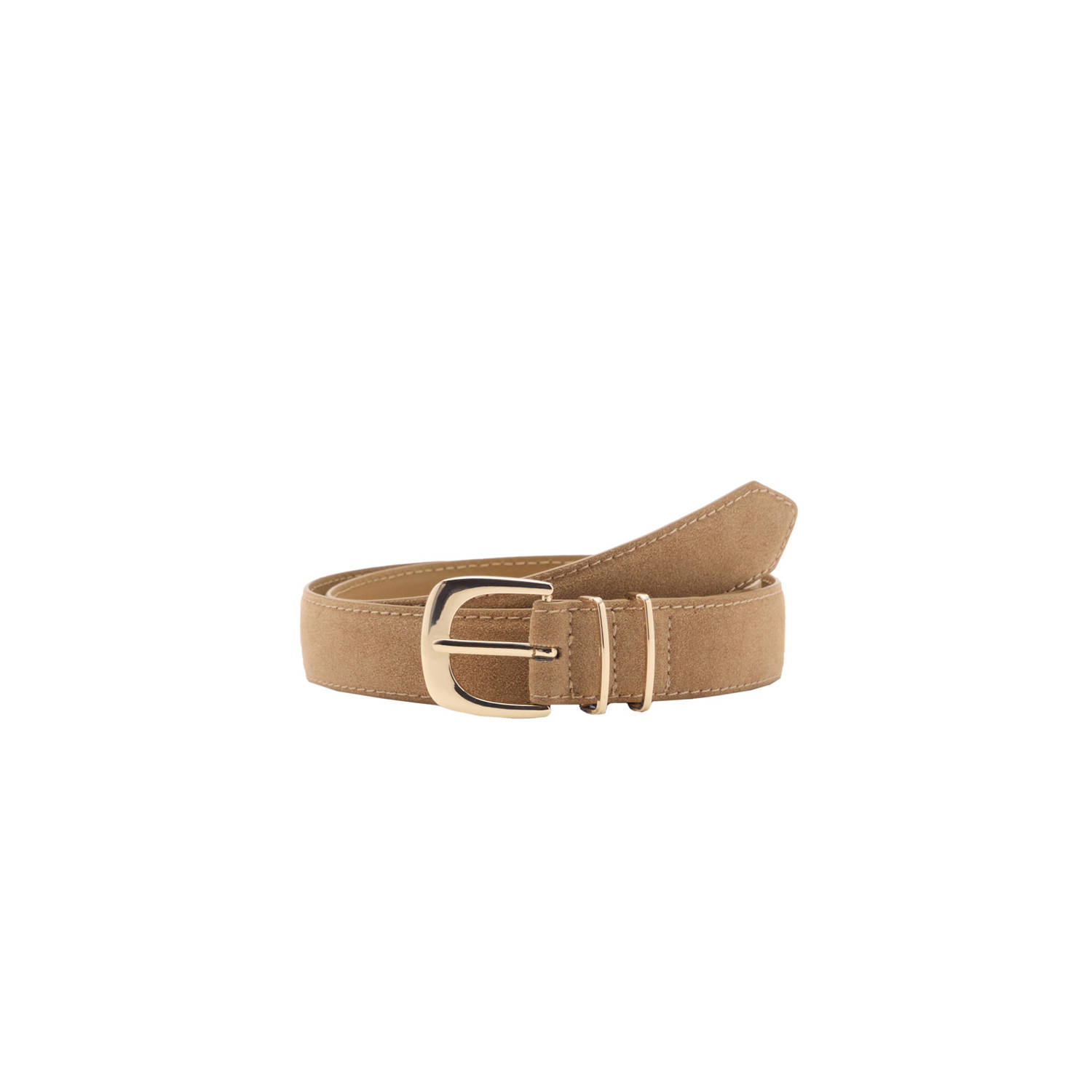 Mango suede riem bruin