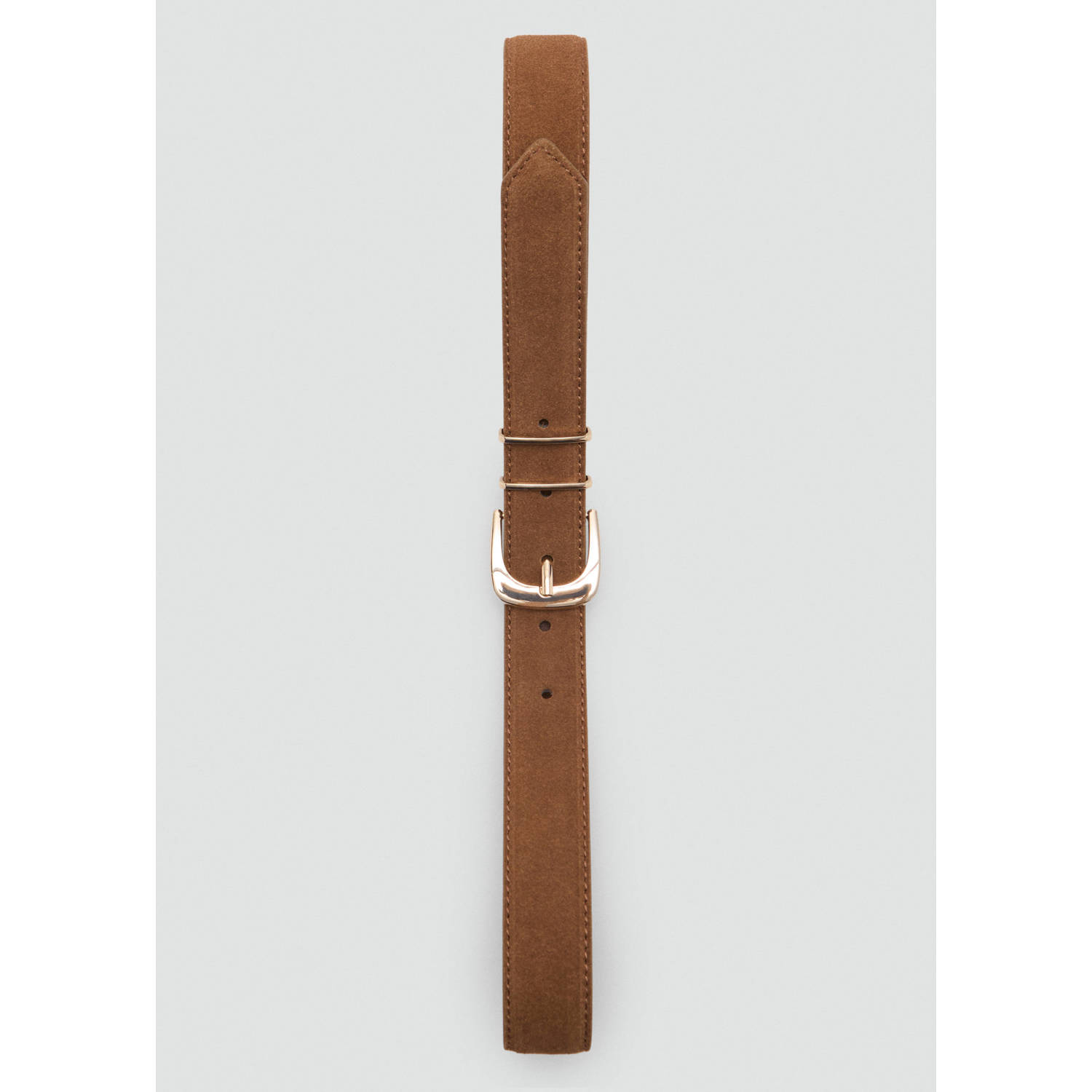 Mango suede riem donkerbruin