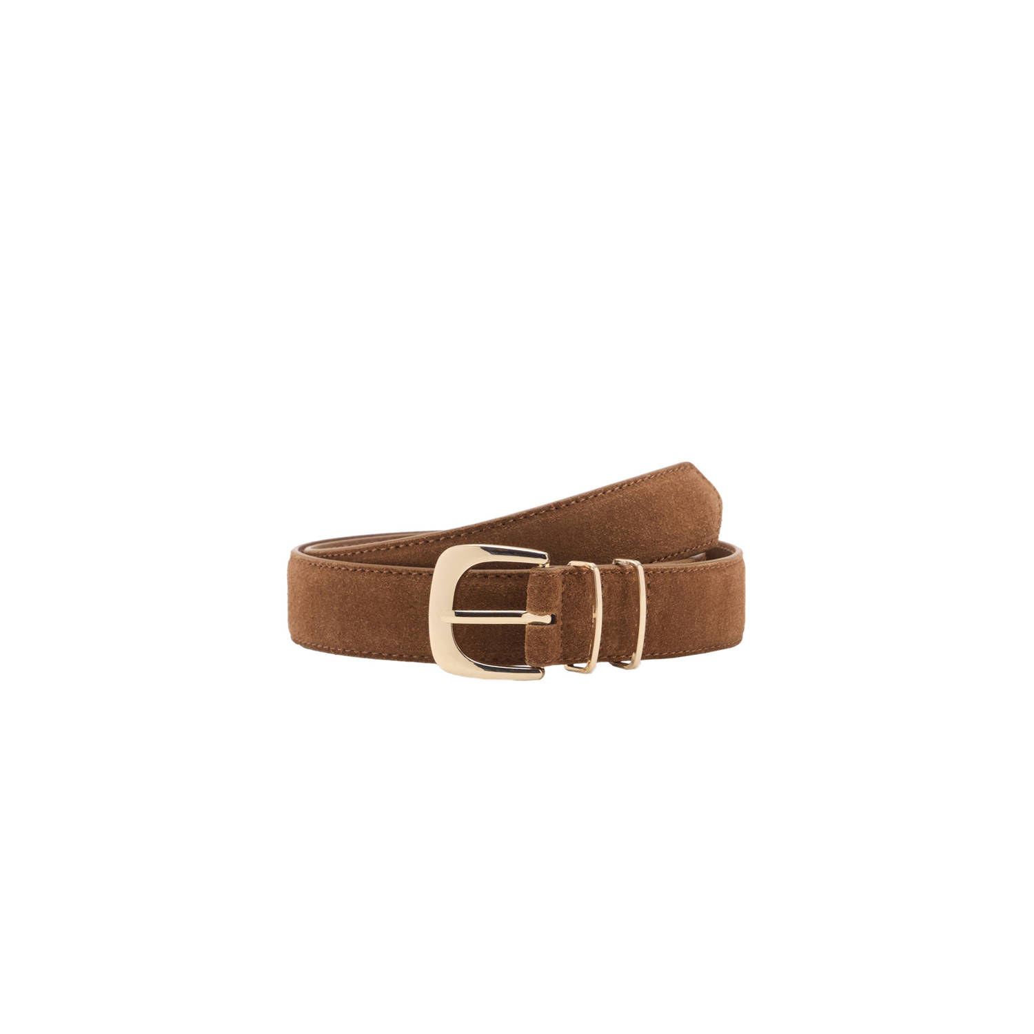 Mango suede riem donkerbruin