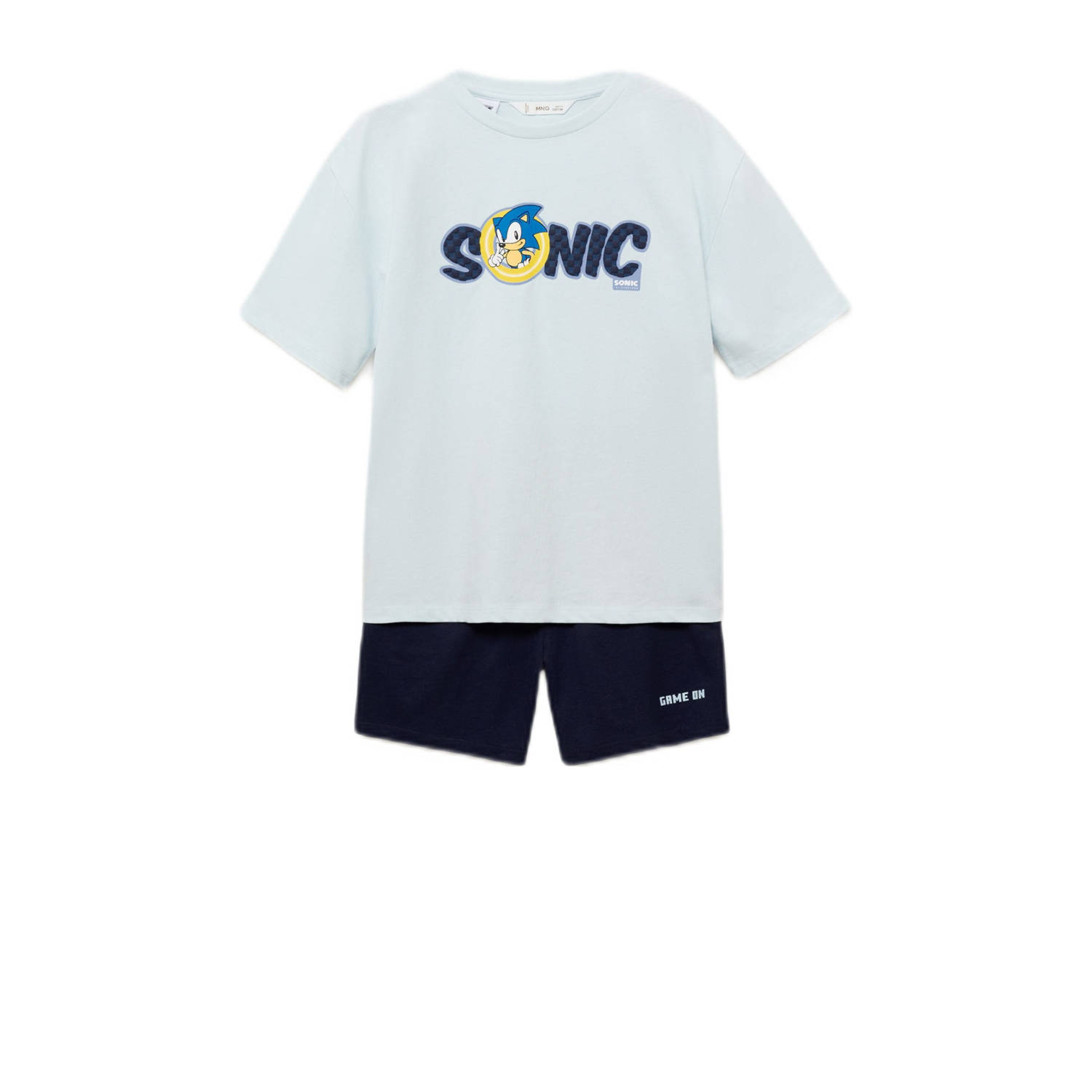 Mango Kids Sonic shortama donkerblauw lichtblauw