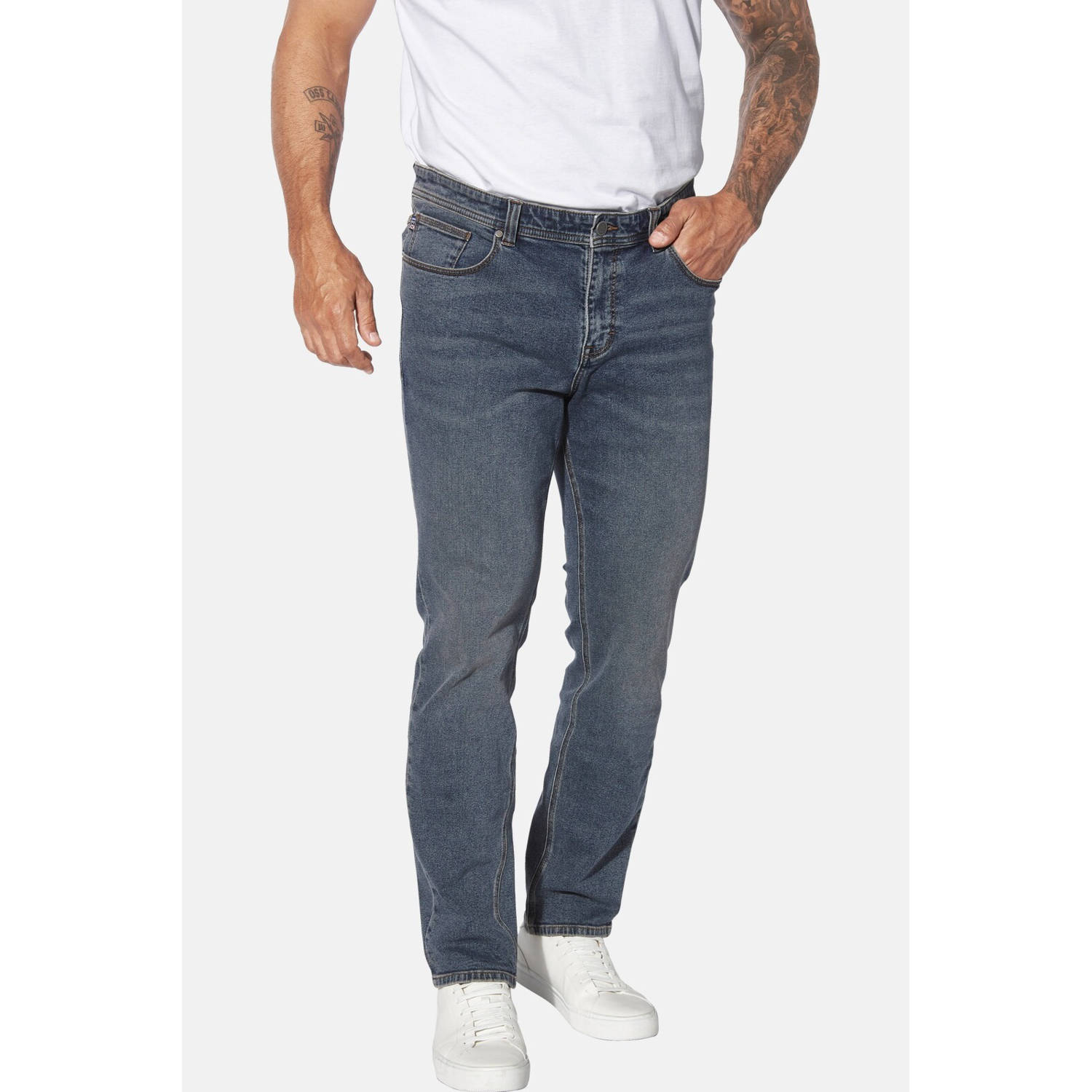 Jan Vanderstorm +FIT Collectie loose fit jeans RIKMOR Plus Size blauw
