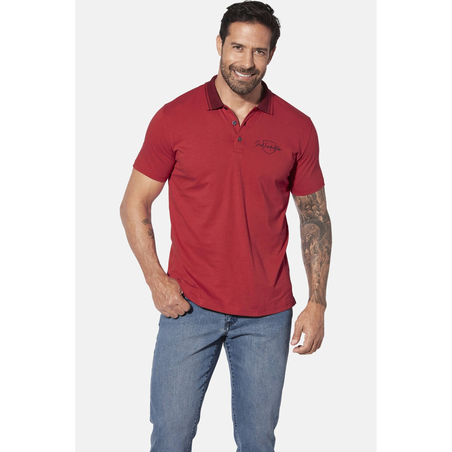 Jan Vanderstorm regular polo JORKLAN Plus Size rood