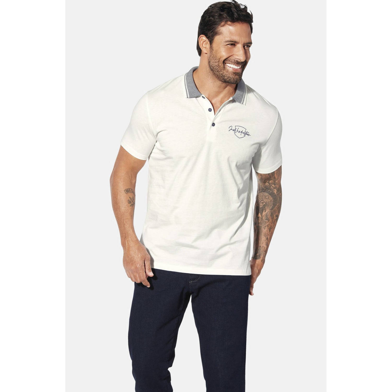 Jan Vanderstorm regular polo JORKLAN Plus Size wit