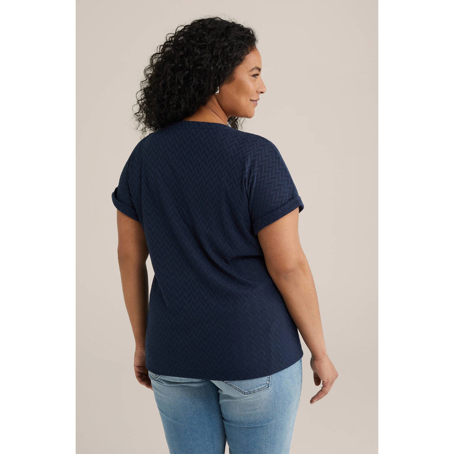 WE Fashion top donkerblauw