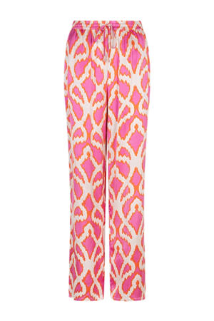 straight regular waist casual broek roze