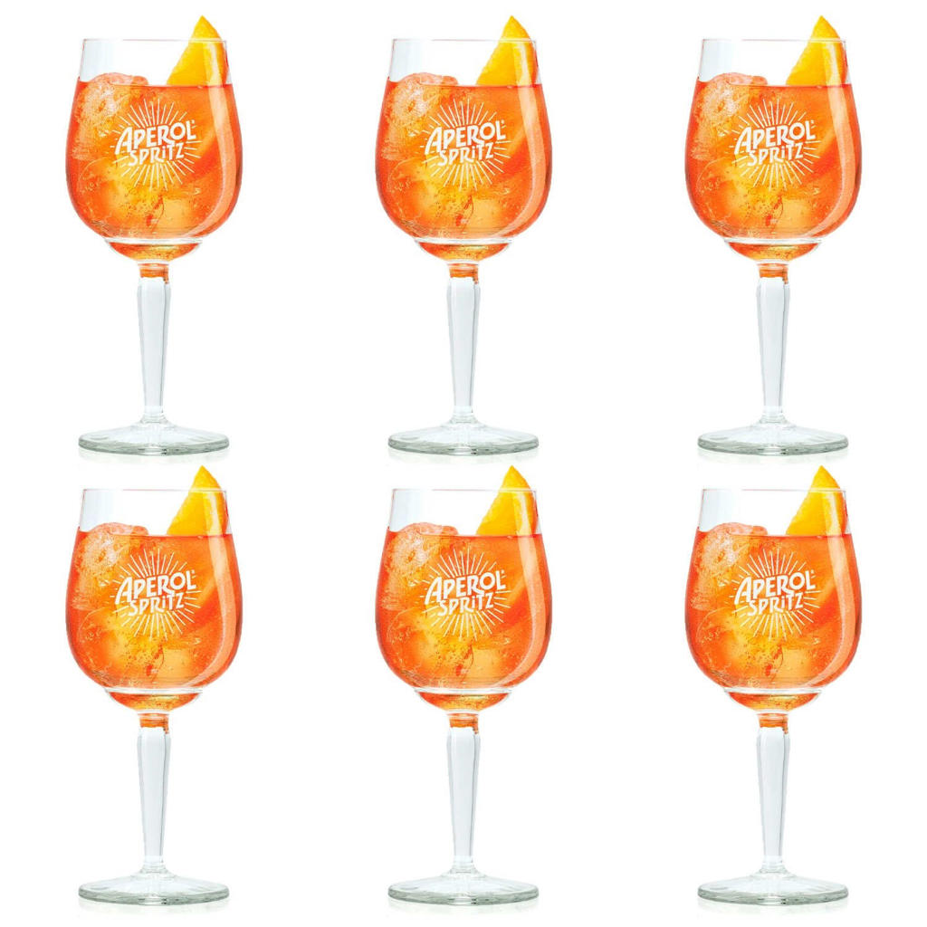 Aperol Aperol Spritz Glazen - 450 ml - Officieel Glas - 6 stuks