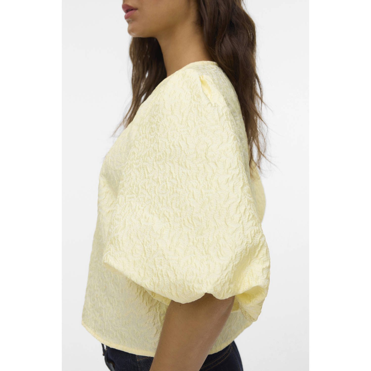 VERO MODA Jacquard top geel