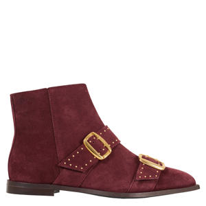 Karby suède enkellaarzen bordeaux