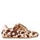 DWRS Sava leren sneakers met ponyhair en koeienprint beige/donkerbruin