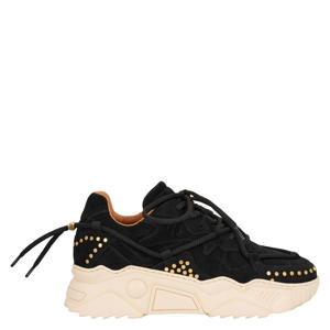 JUPITER studs chunky leren sneakers zwart