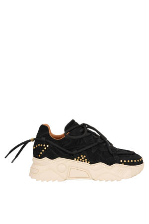 JUPITER studs chunky leren sneakers zwart