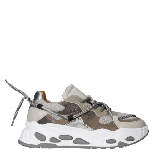 DWRS Saturnus teddy chunky suède sneakers grijs afbeelding