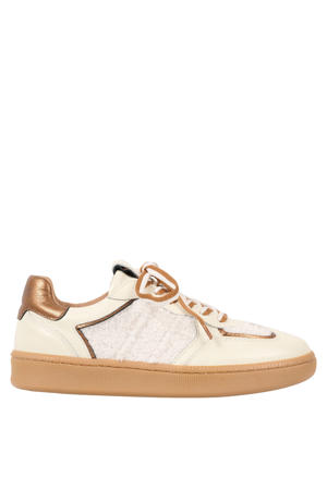 Mirabel teddy leren sneakers ecru