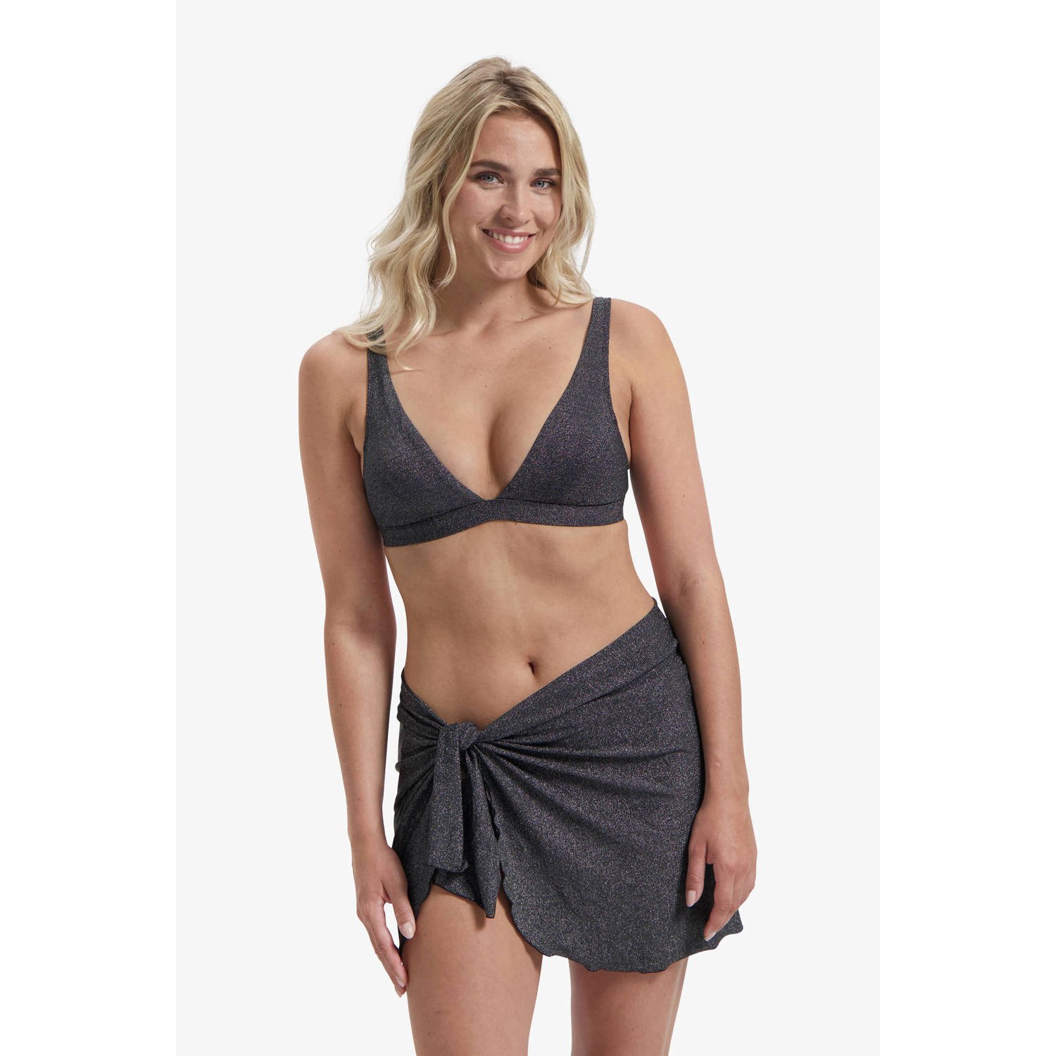Beachlife Limited pareo met lurex zwart