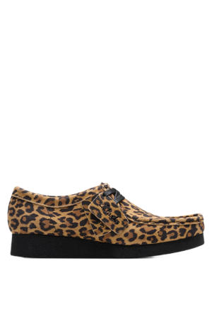 Wallabee evo suède bootschoenen met panterprint cognac