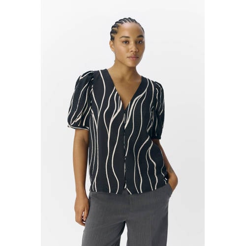 OBJECT blouse zwart / zand afbeelding