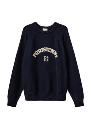 trui blauw fijn gebreid
