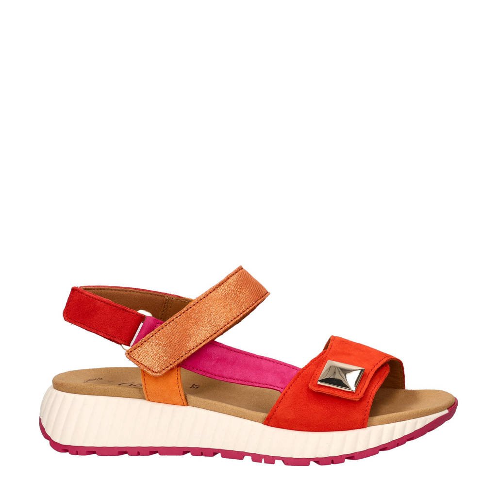 Gabor Comfort Gabor Sandalen Rood Gabor Suède Sandalen Oranje/rood