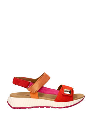   suède sandalen oranje/rood