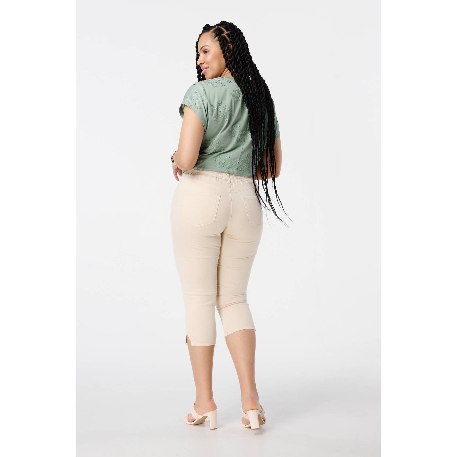 MS Mode aansluitend regular waist broek ecru
