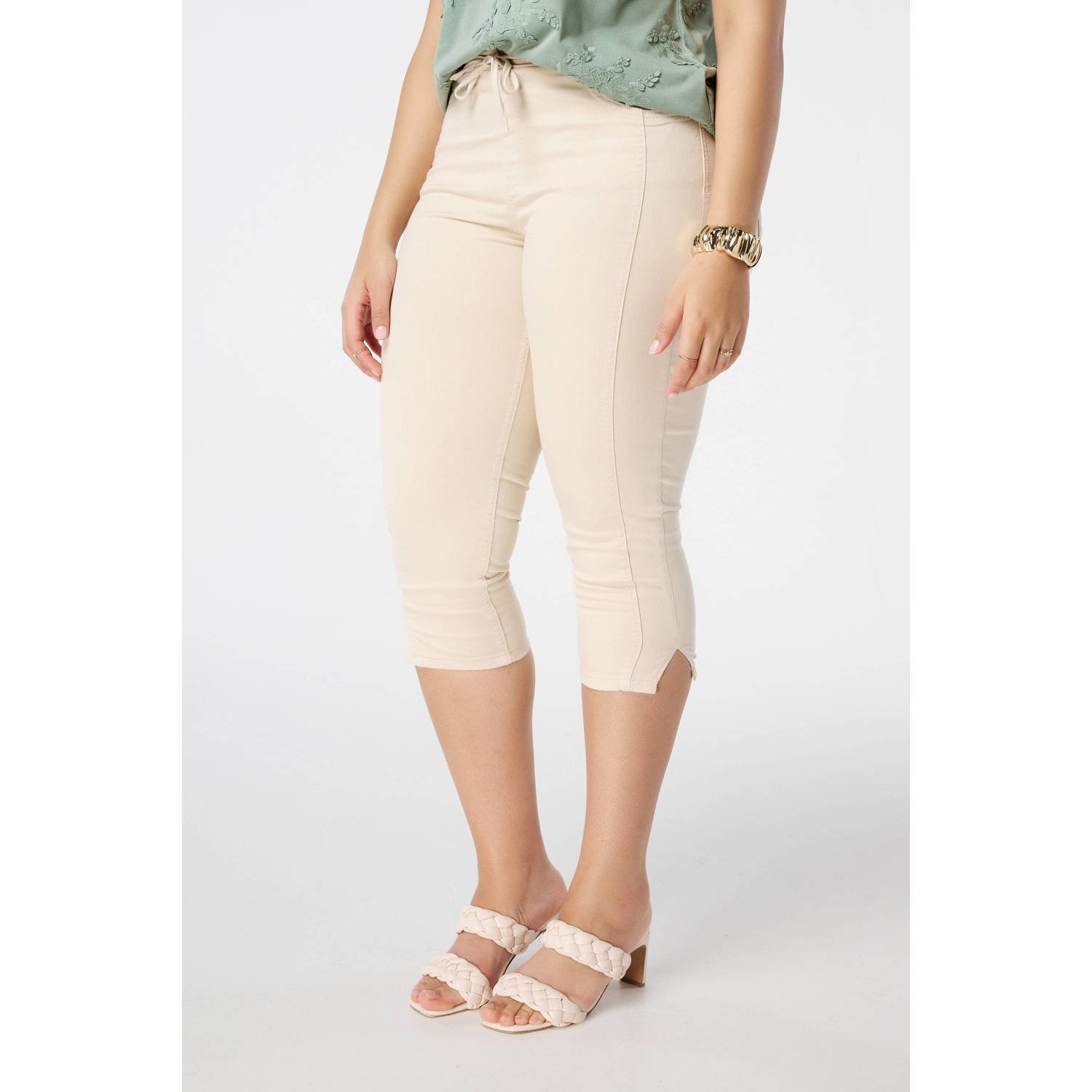 MS Mode aansluitend regular waist broek ecru