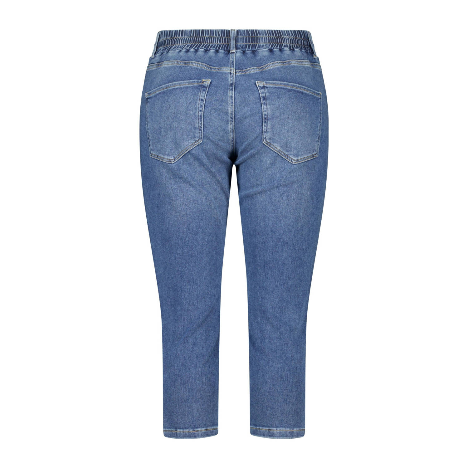 MS Mode aansluitend regular waist broek dark blue denim