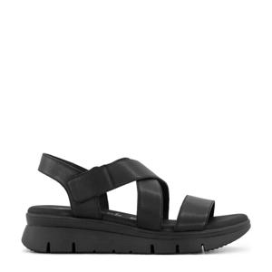  comfort leren sandalen zwart