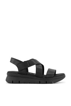  comfort leren sandalen zwart