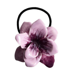 haarelastiek met bloem roze