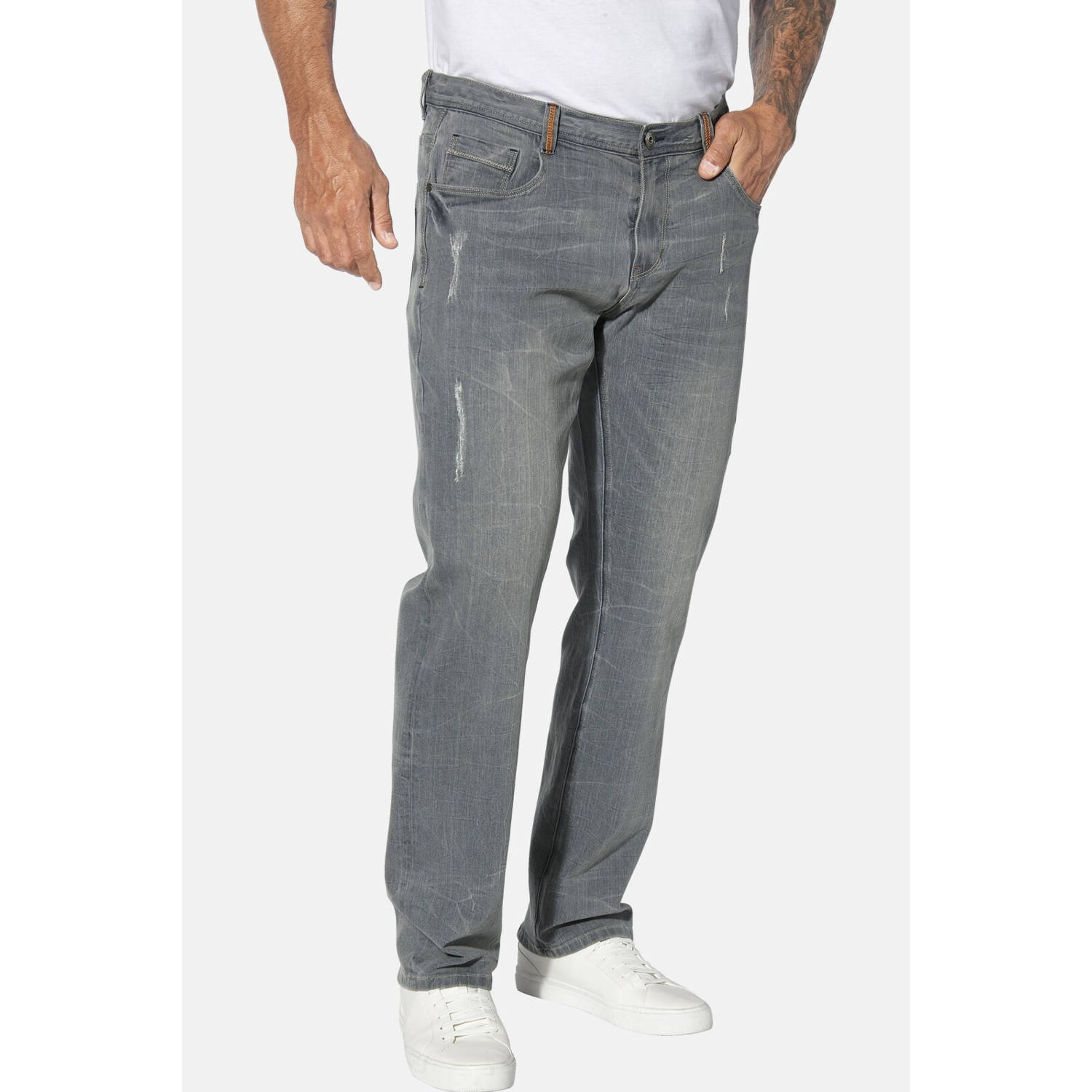 Jan Vanderstorm +FIT Collectie loose fit jeans JURIEN Plus Size grijs