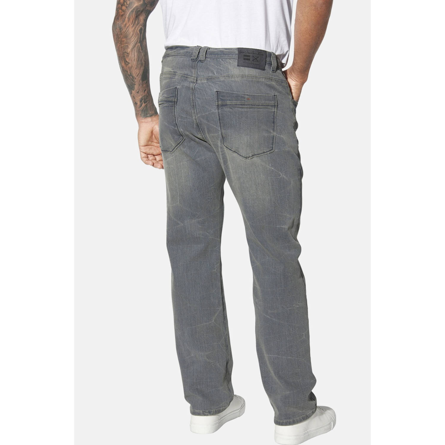 Jan Vanderstorm +FIT Collectie loose fit jeans JURIEN Plus Size grijs