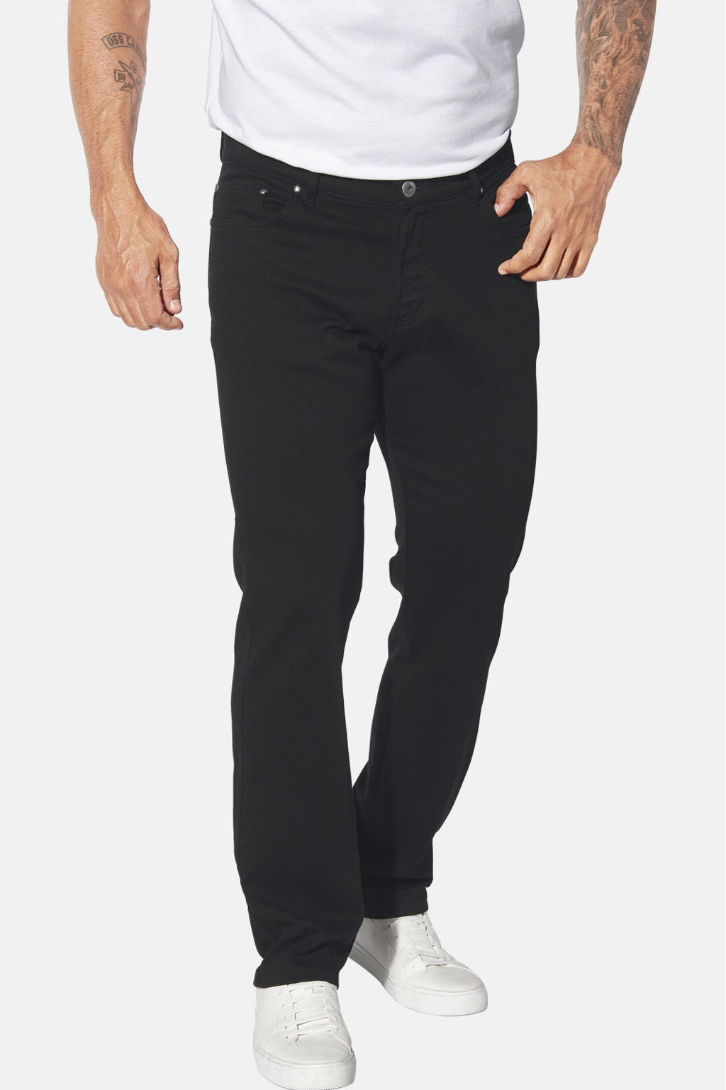 Jan Vanderstorm +FIT Collectie loose fit broek SIEGHART Plus Size zwart
