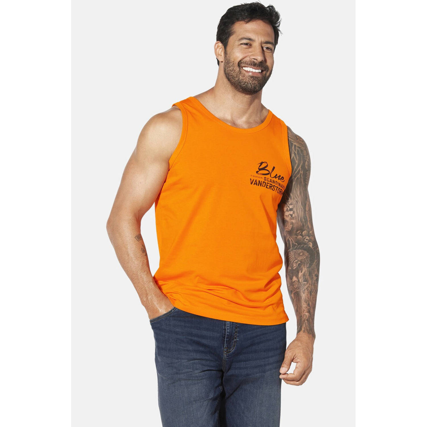 Jan Vanderstorm T-shirt FELTON Plus Size oranje