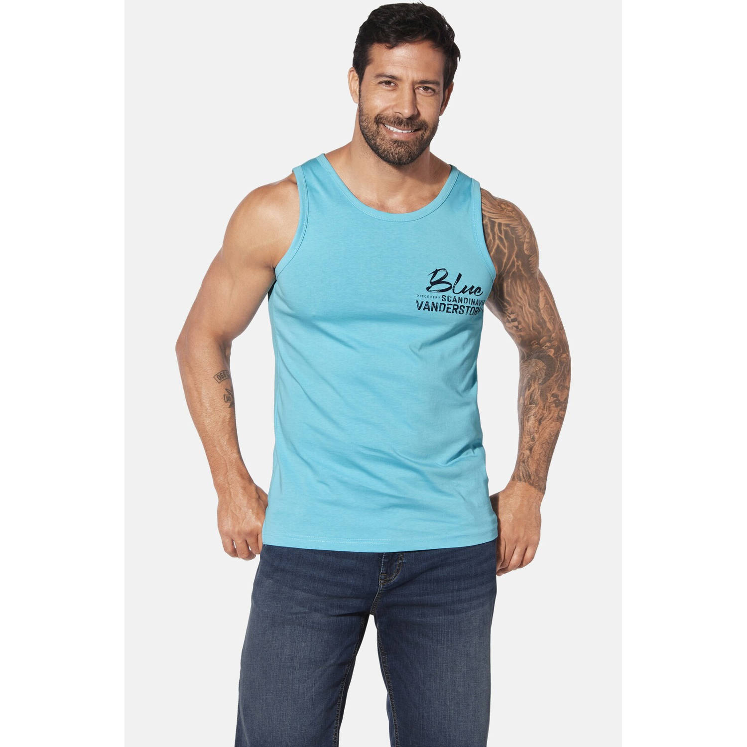 Jan Vanderstorm T-shirt FELTON Plus Size turquoise