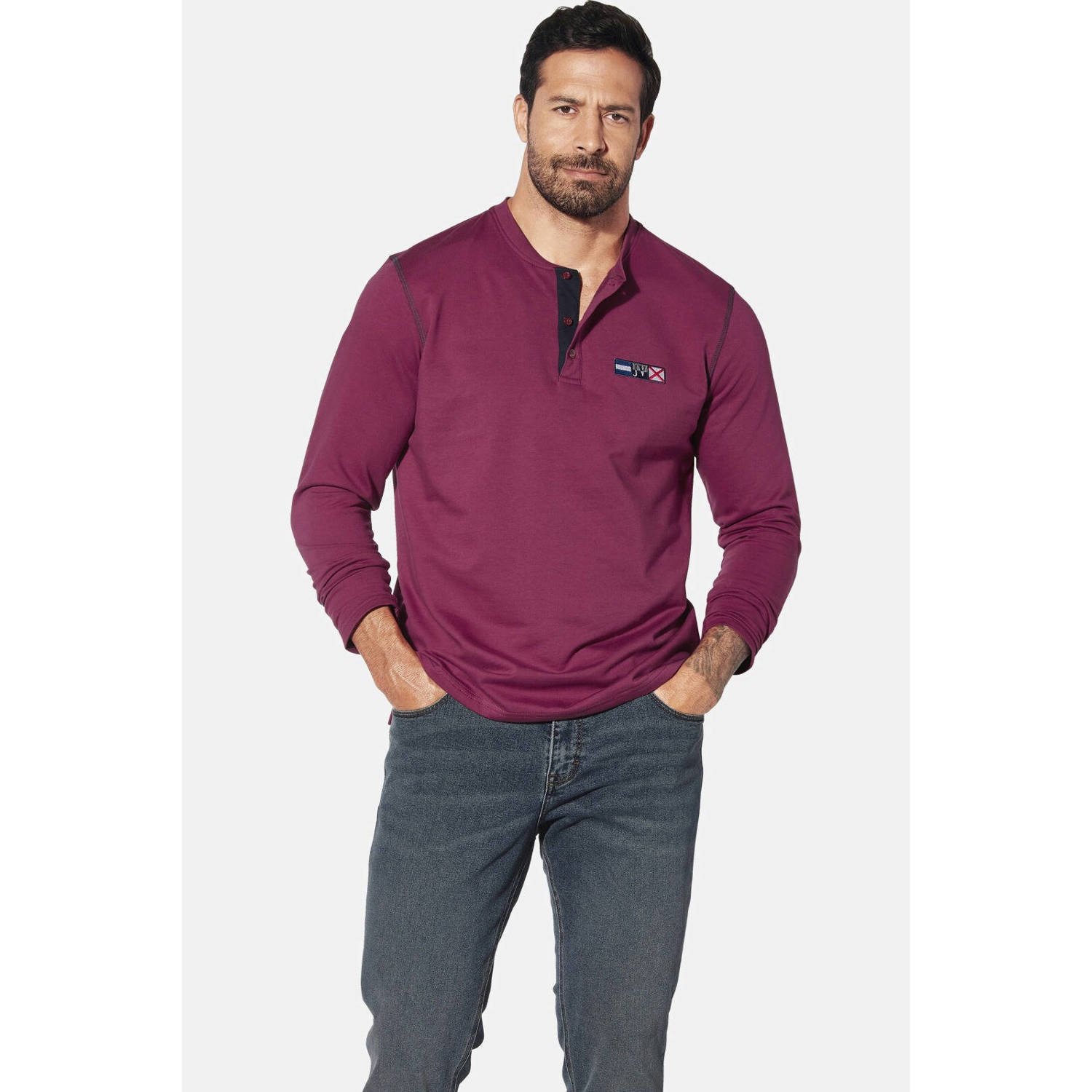 Jan Vanderstorm longsleeve JORNSEN Plus Size donkerrood