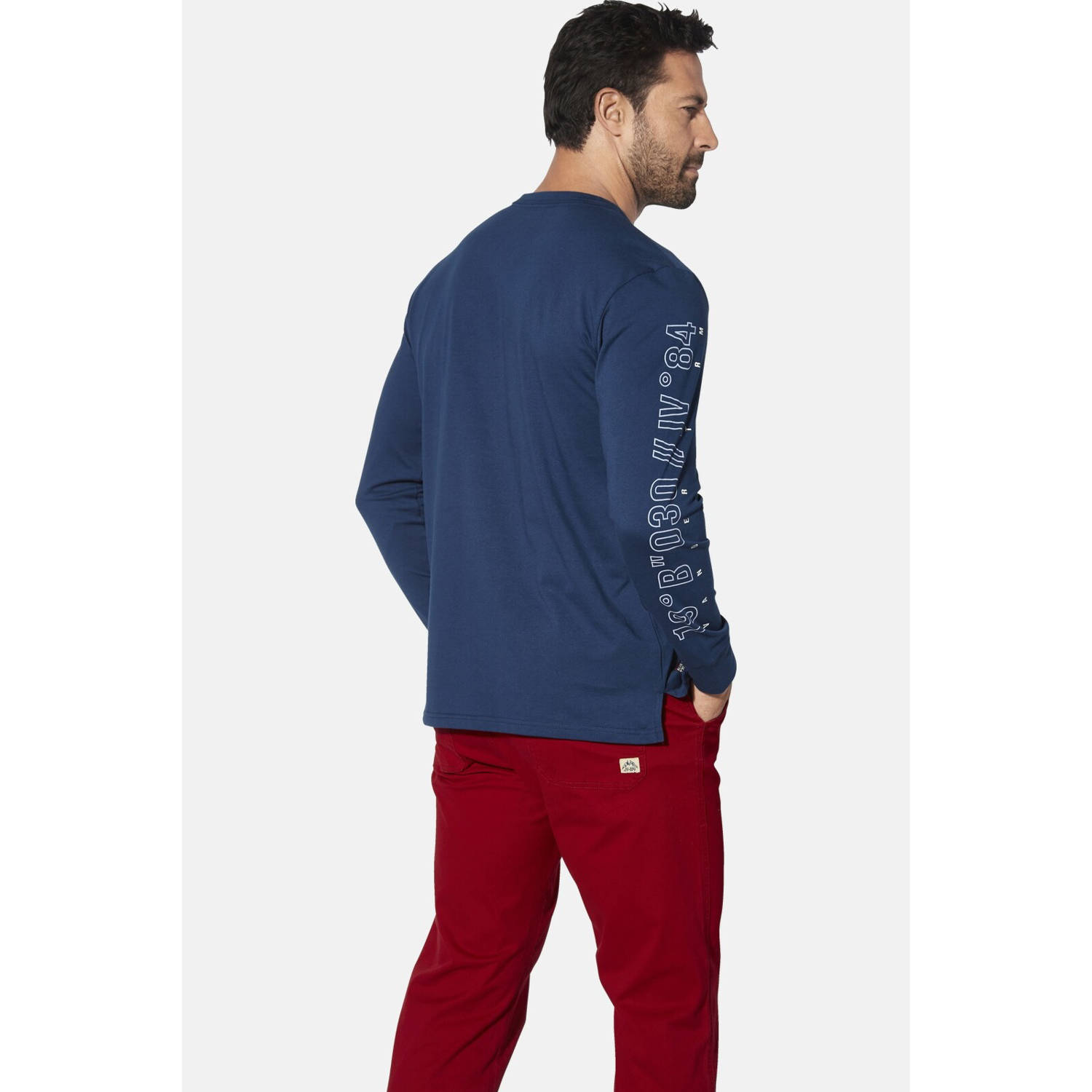 Jan Vanderstorm longsleeve WINHOLM Plus Size blauw