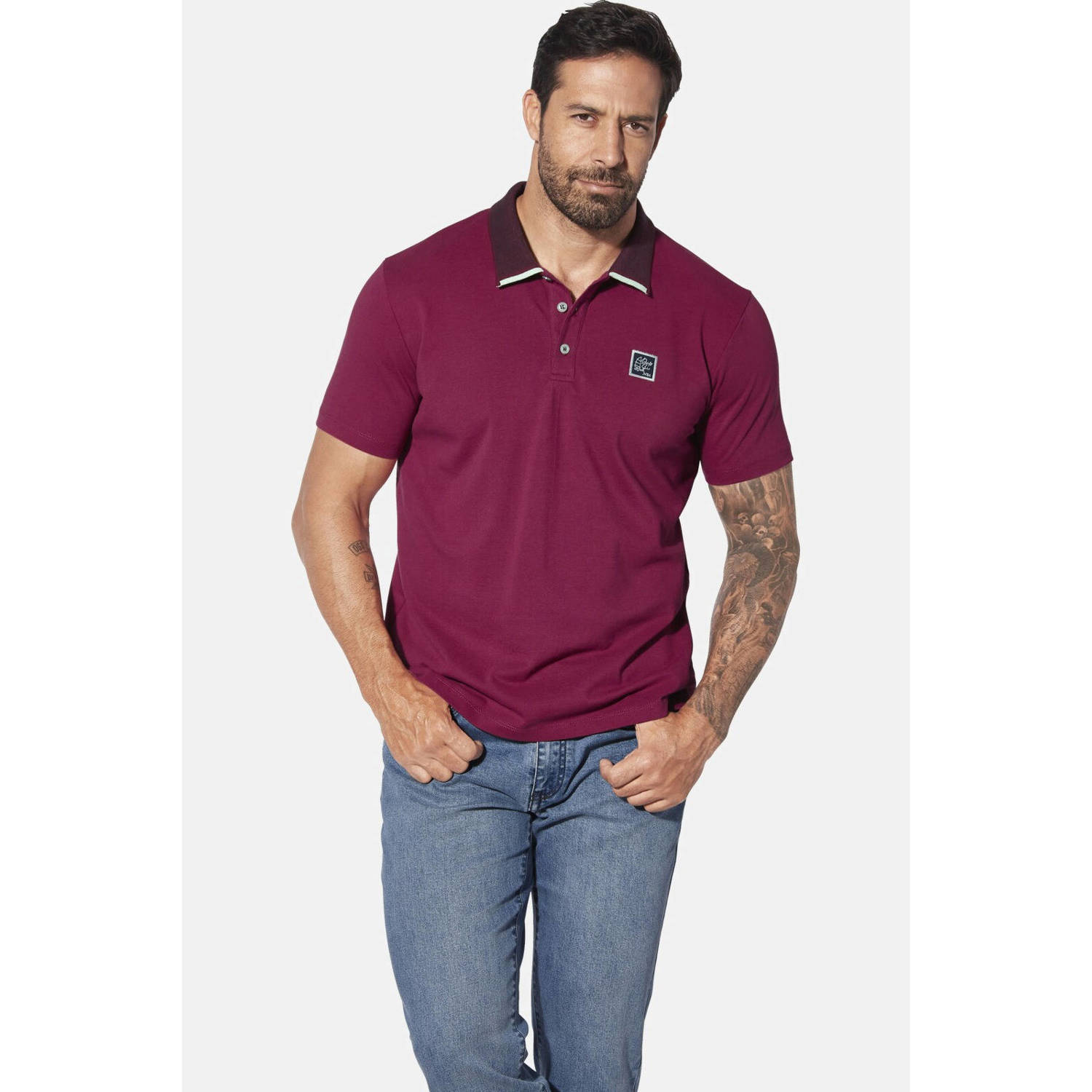 Jan Vanderstorm regular polo MORLAN Plus Size donkerrood