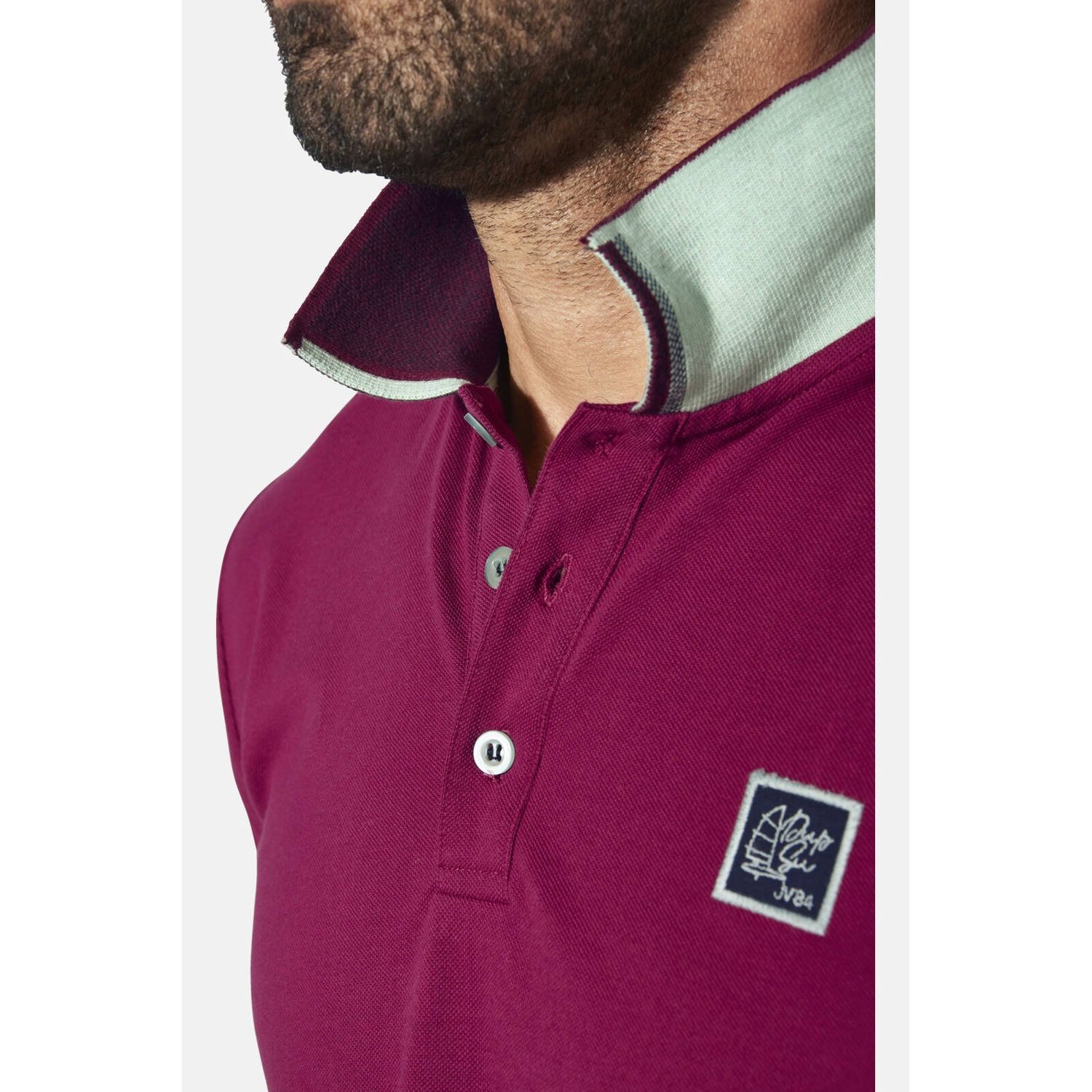 Jan Vanderstorm regular polo MORLAN Plus Size donkerrood