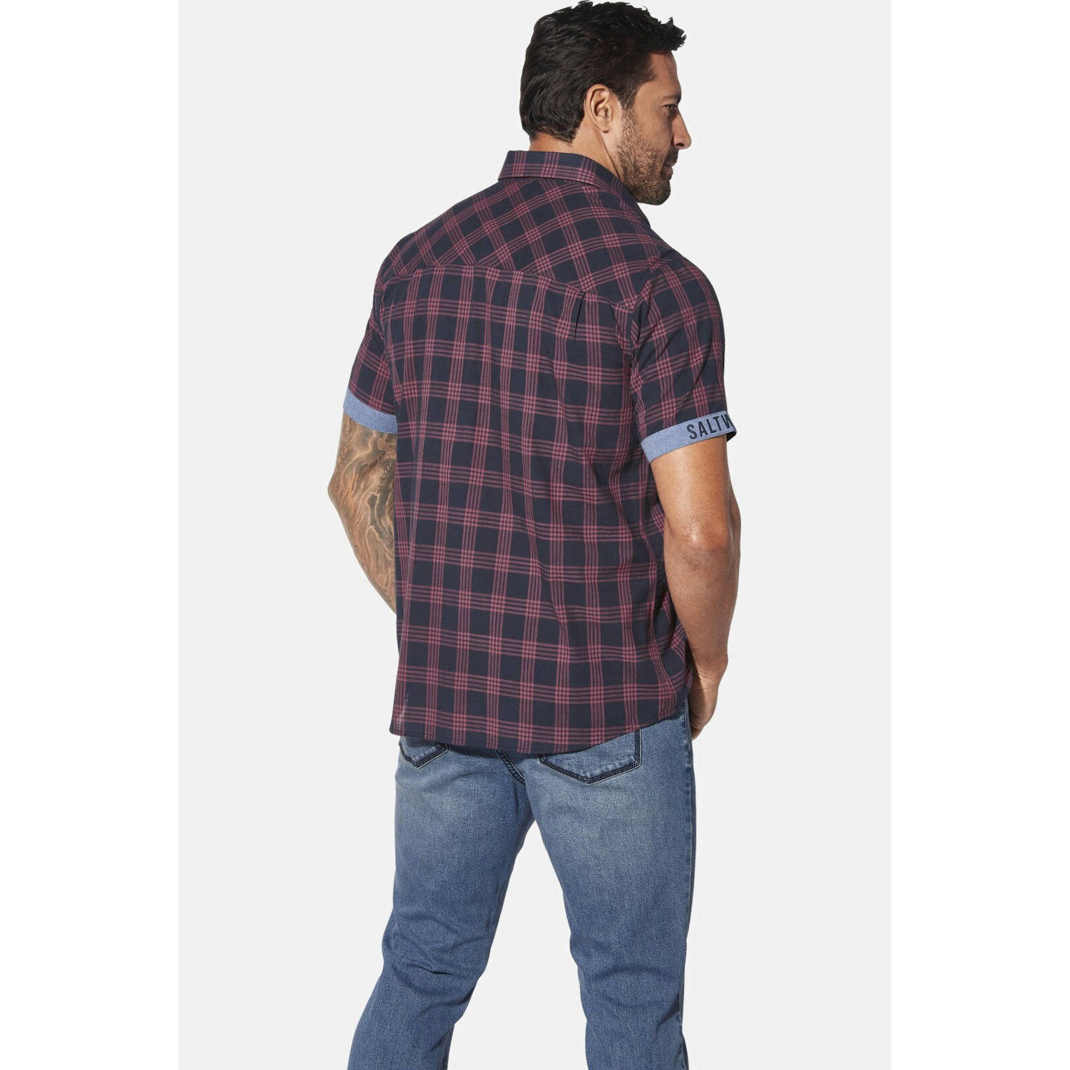Jan Vanderstorm casual overhemd TEOPER Plus Size donkerblauw