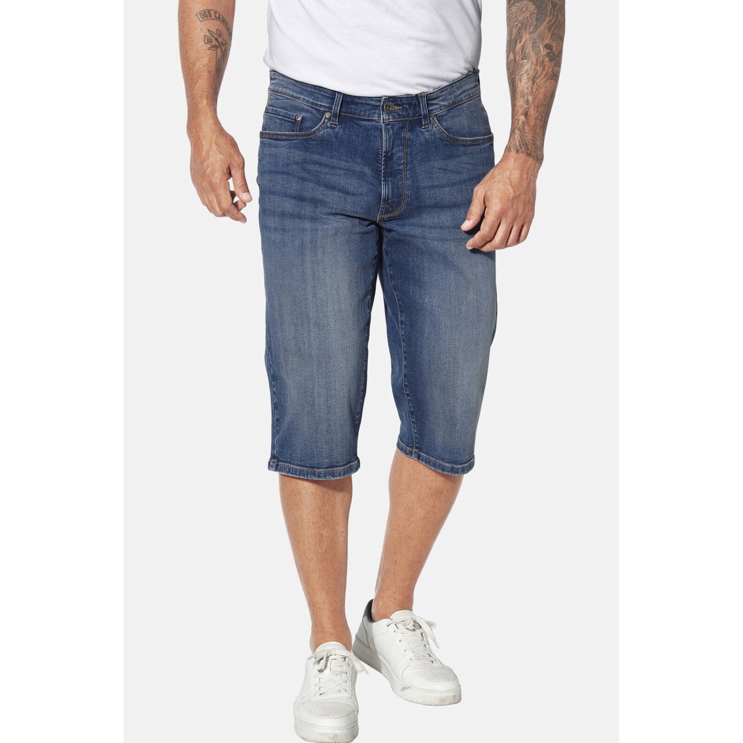 Jan Vanderstorm loose fit denim short HARLORF Plus Size blauw
