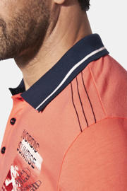thumbnail: Jan Vanderstorm regular polo OLFTIN Plus Size koraalrood