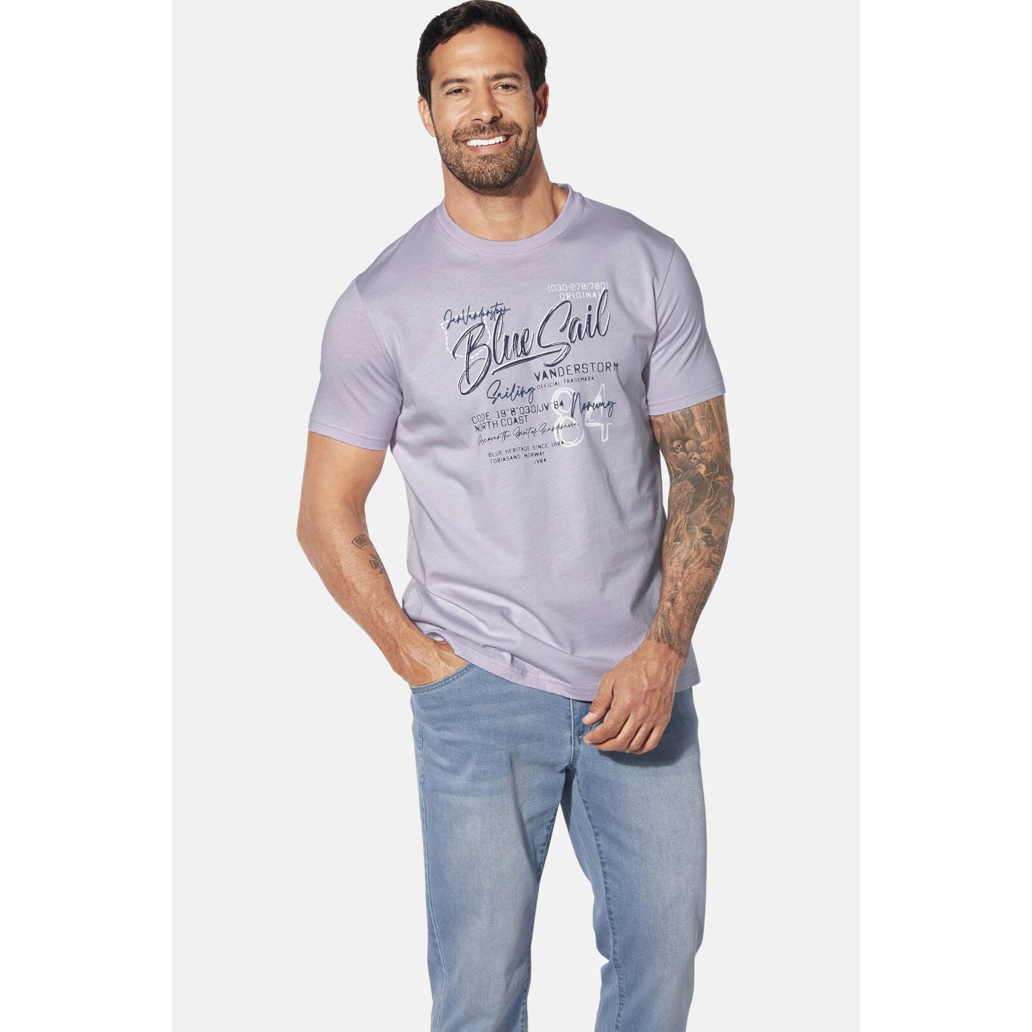 Jan Vanderstorm T-shirt OTHAN Plus Size lichtpaars
