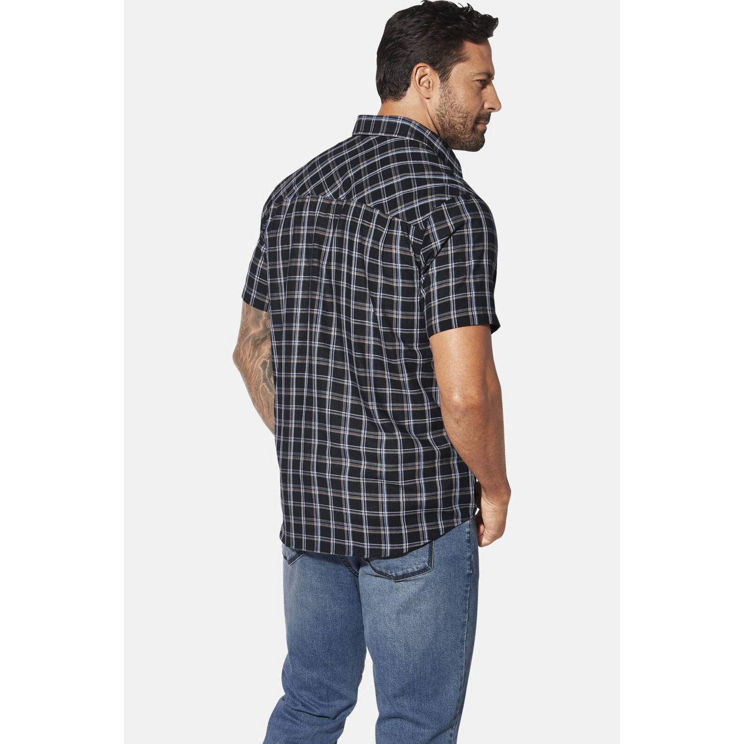 Jan Vanderstorm casual overhemd GJAADE Plus Size zwart