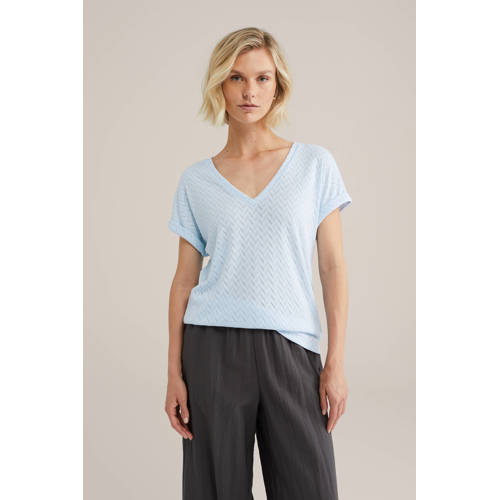 WE Fashion top lichtblauw afbeelding