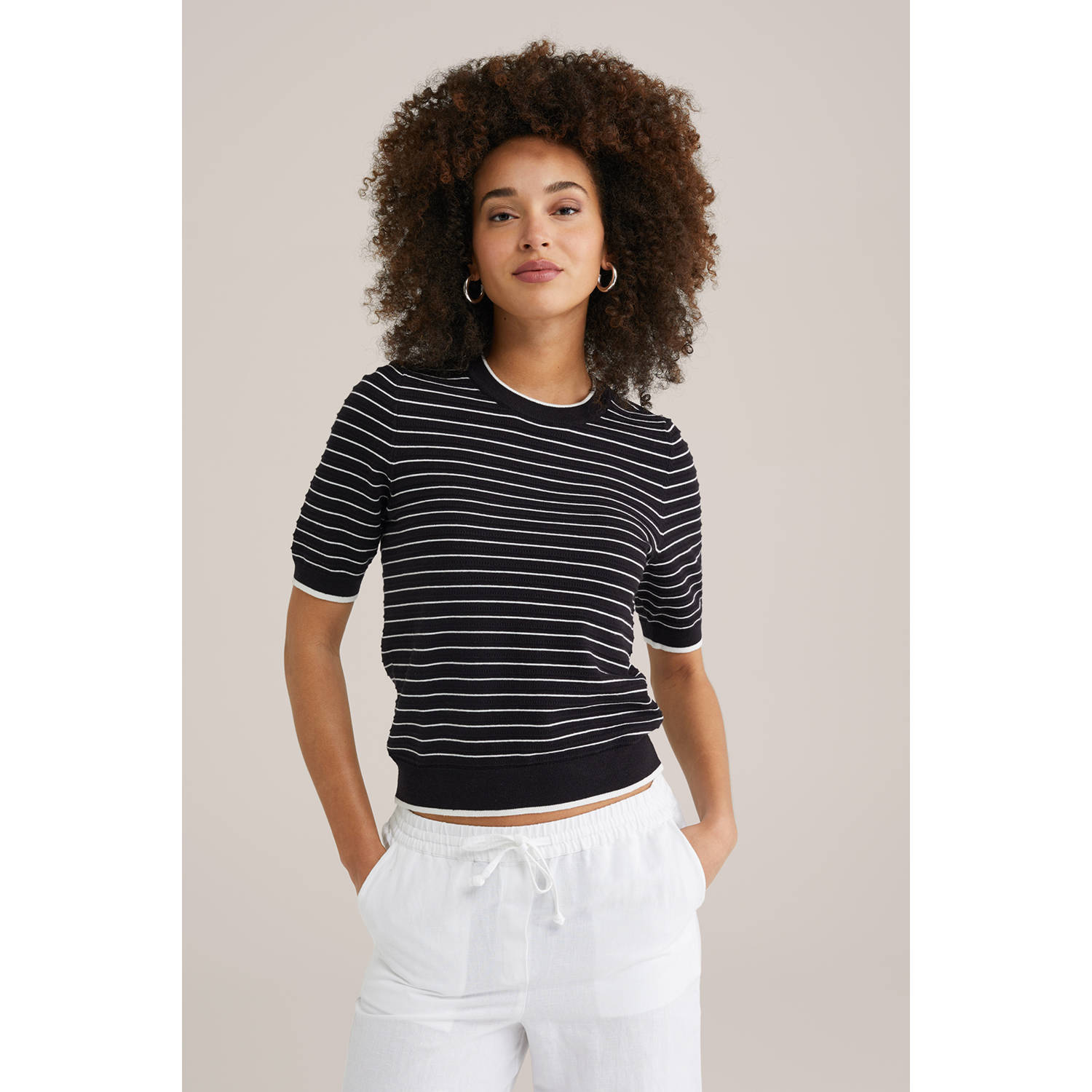 WE Fashion trui zwart fijn gebreid